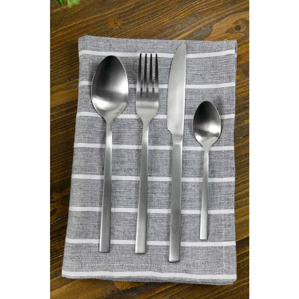 Design servírovací příbory z saténové oceli 24 kusů kompletní - fayette Viadurini