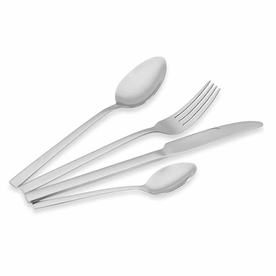 Design servírovací příbory z saténové oceli 24 kusů kompletní - Fayettepos Viadurini