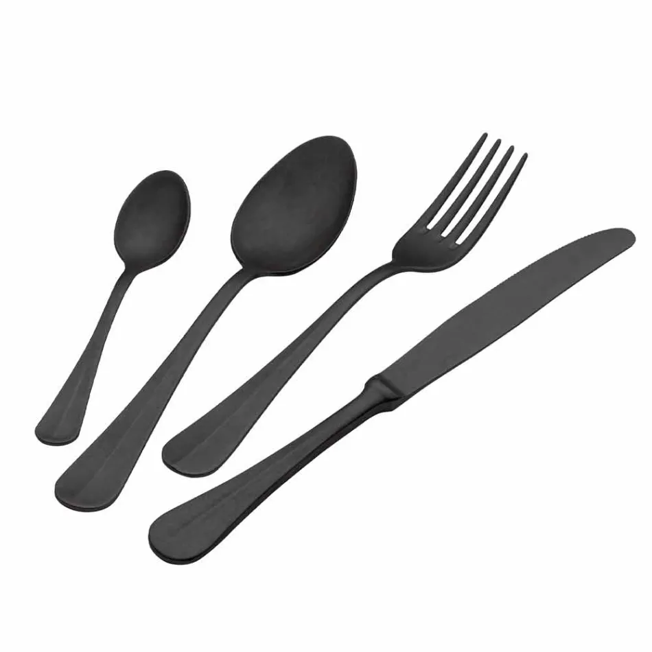 Luxusní designové ocelové příbory Vintage barevný efekt 24 kusů - tygr Viadurini