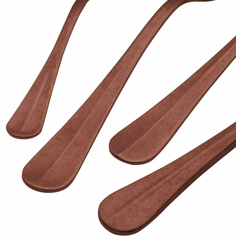 Luxusní designové ocelové příbory Vintage barevný efekt 24 kusů - tygr Viadurini