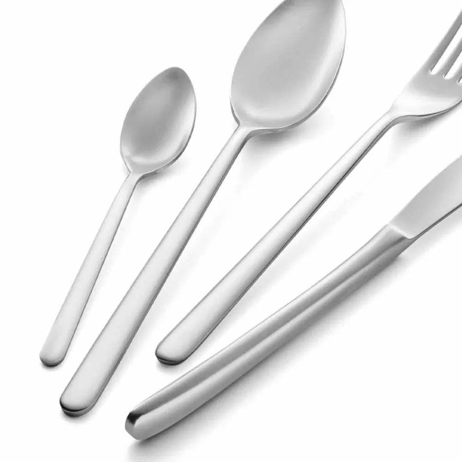 24dílné luxusní leštěné nebo pískované barevné příbory z nerezové oceli - Lapis Viadurini