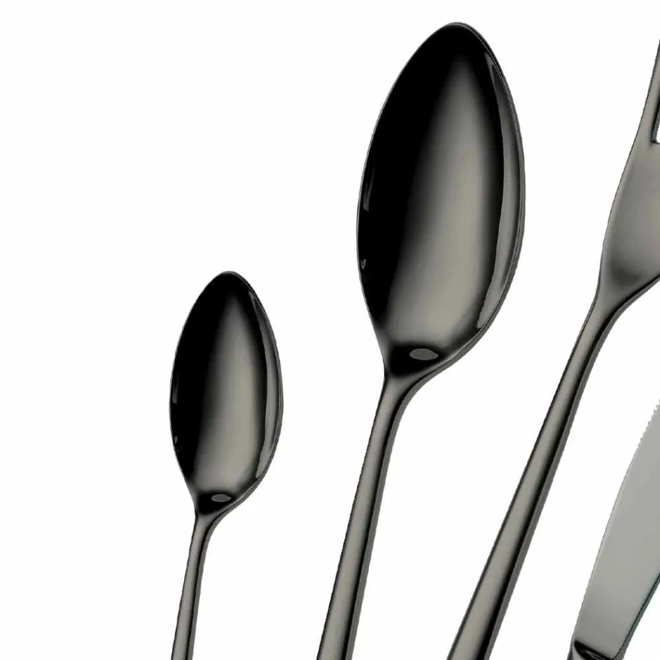 24dílné luxusní leštěné nebo pískované barevné příbory z nerezové oceli - Lapis Viadurini