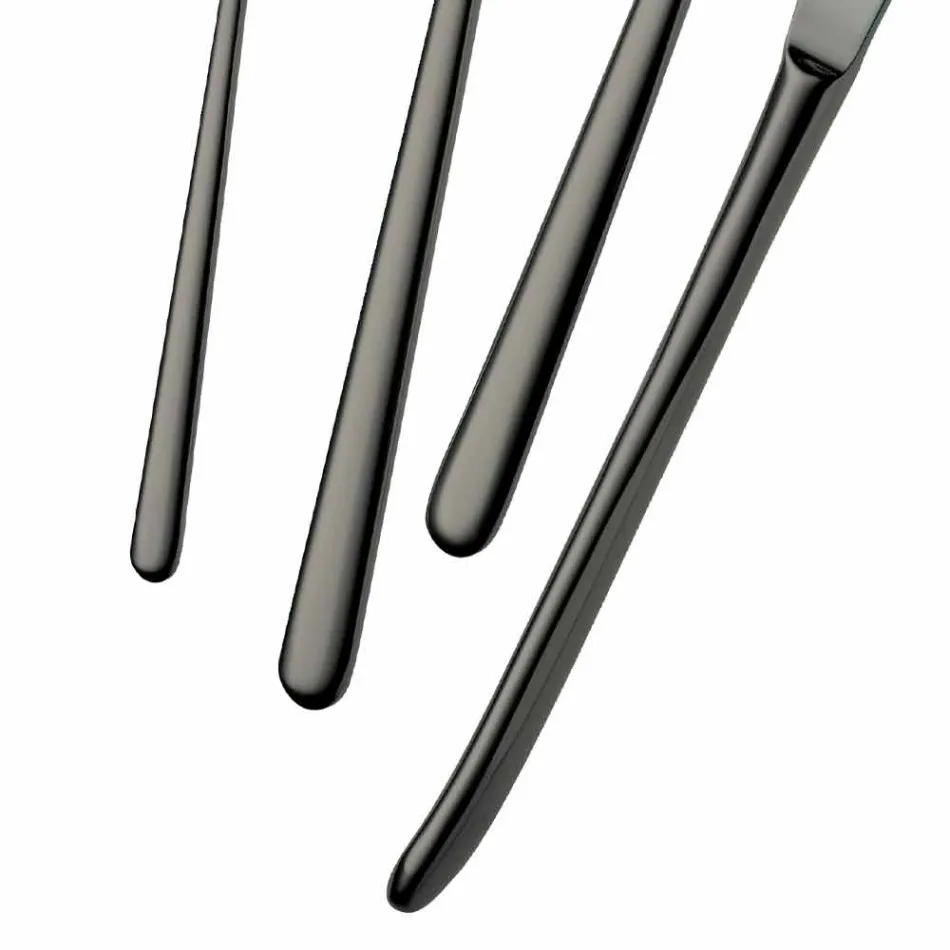 24dílné luxusní leštěné nebo pískované barevné příbory z nerezové oceli - Lapis Viadurini