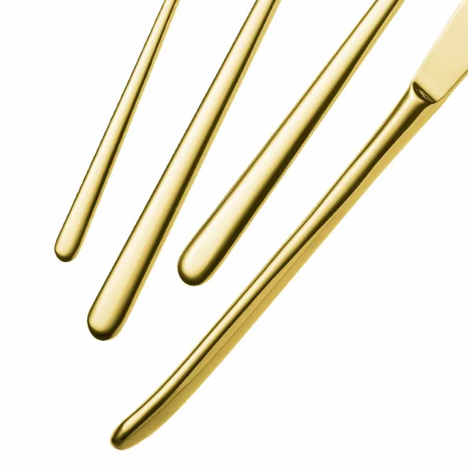 24dílné luxusní leštěné nebo pískované barevné příbory z nerezové oceli - Lapis Viadurini