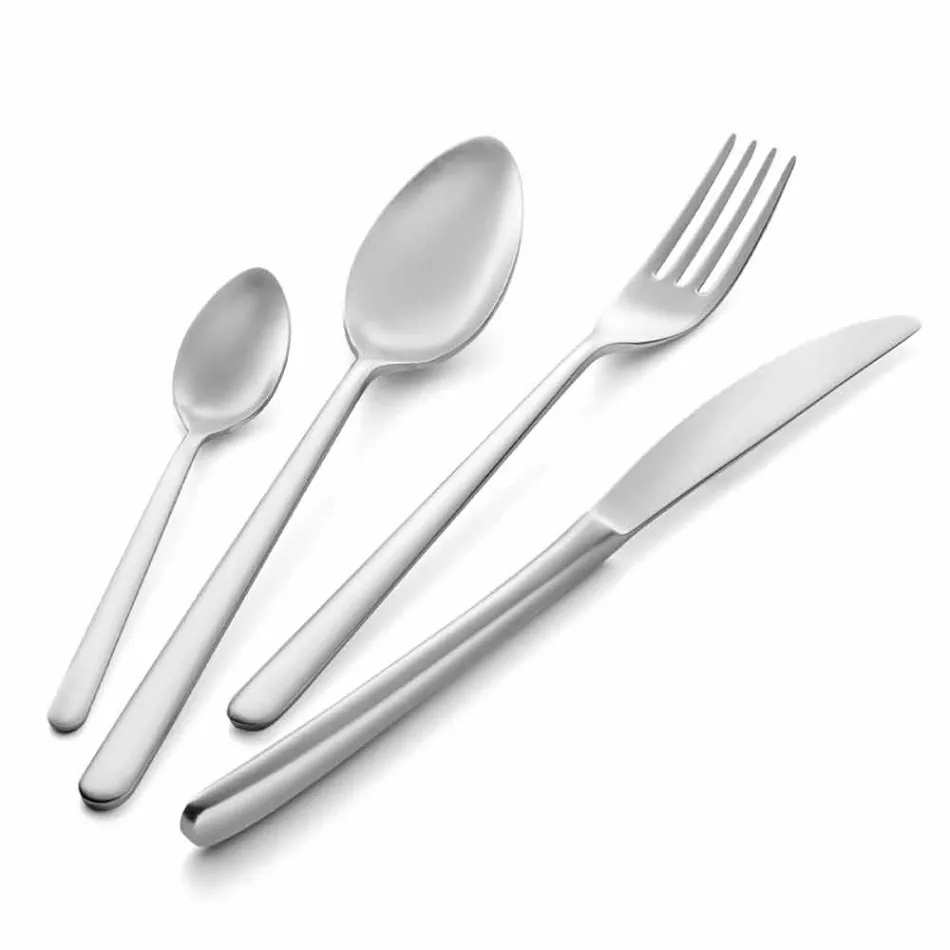 24dílné luxusní leštěné nebo pískované barevné příbory z nerezové oceli - Lapis Viadurini