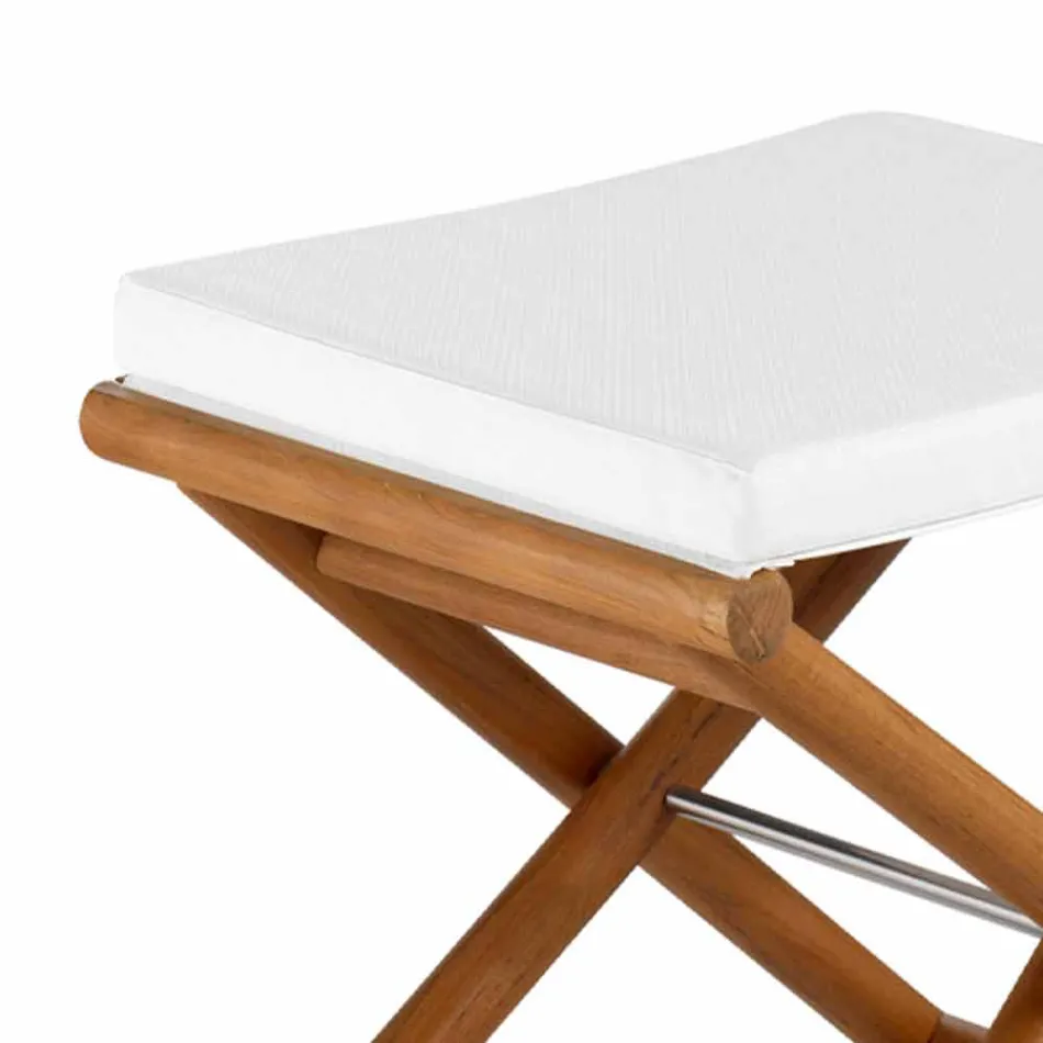 Venkovní pouzdro z přírodního nebo černého matného dřeva a polštáře, vyrobené v Itálii - Suzana Viadurini