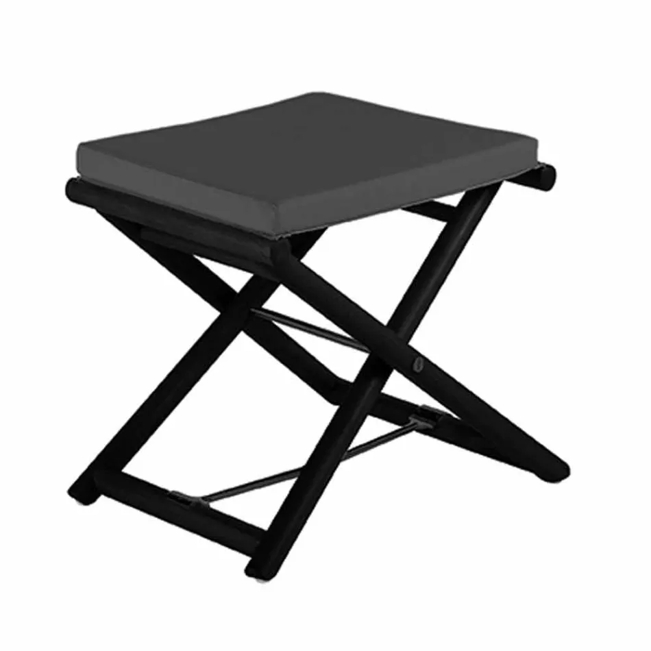 Venkovní pouzdro z přírodního nebo černého matného dřeva a polštáře, vyrobené v Itálii - Suzana Viadurini