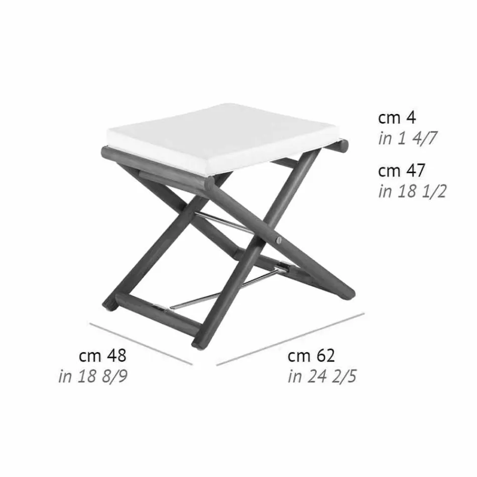 Venkovní pouzdro z přírodního nebo černého matného dřeva a polštáře, vyrobené v Itálii - Suzana Viadurini