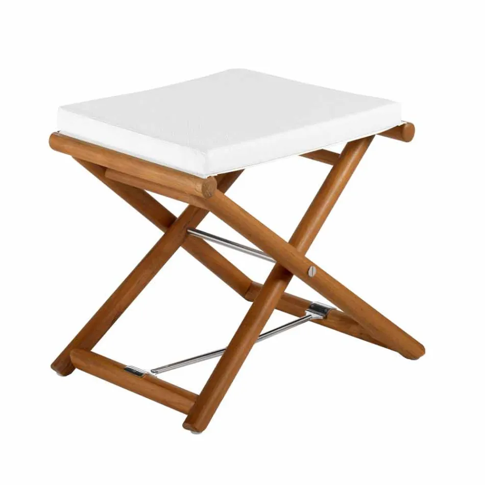 Venkovní pouzdro z přírodního nebo černého matného dřeva a polštáře, vyrobené v Itálii - Suzana Viadurini