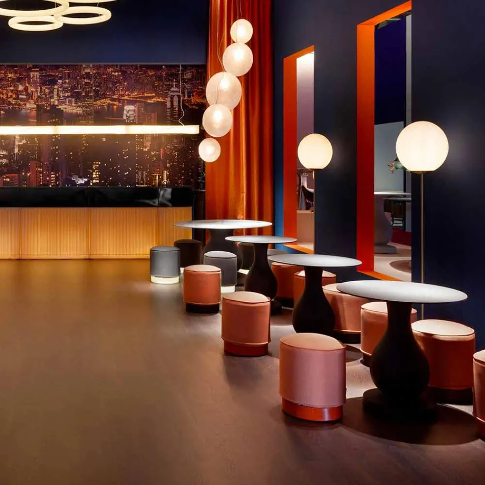 Pouf pro outdoor, z polyetylenu a textilu nebo kůže - Mara Slide Viadurini