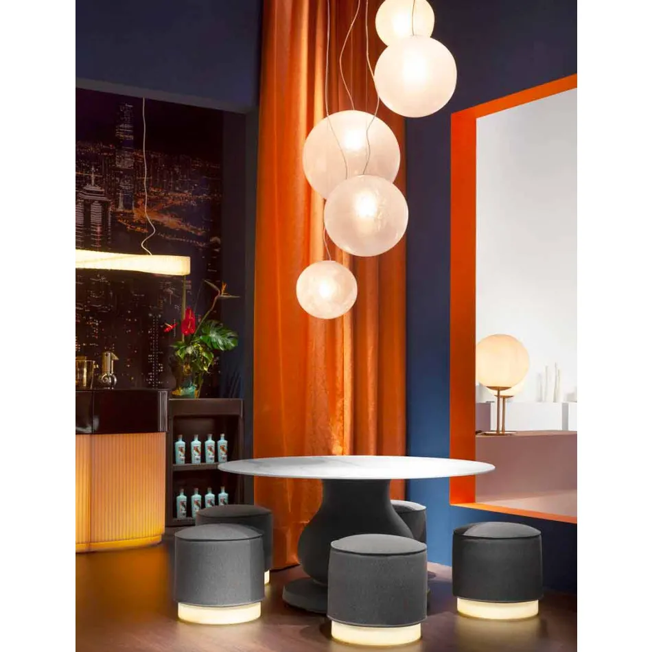 Pouf pro outdoor, z polyetylenu a textilu nebo kůže - Mara Slide Viadurini