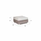 Pouf moderní exteriér v šedo-taupe Jaco polyetylénu, ruční Viadurini