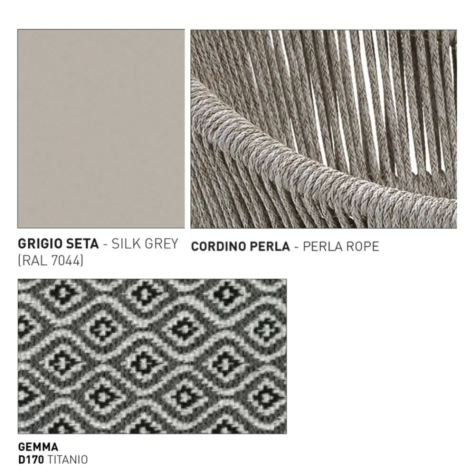 Zahradní pouf s hliníkem a košíkem na tkaní - Tibidabo od Varaschin Viadurini