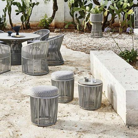Zahradní pouf s hliníkem a košíkem na tkaní - Tibidabo od Varaschin Viadurini