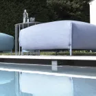 Zahradní pouf vycpaný a potažený látkou vyrobenou v Itálii - máslo Viadurini