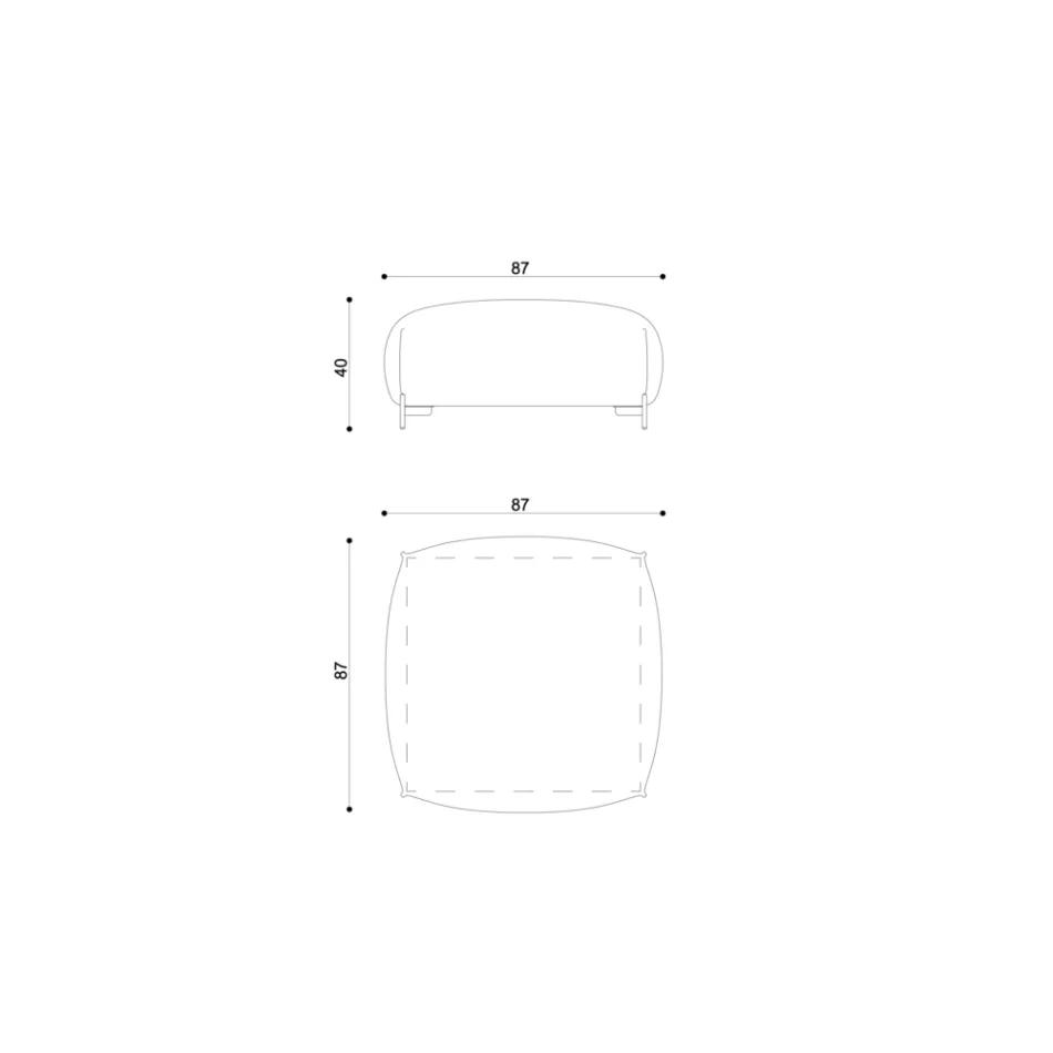 Zahradní pouf vycpaný a potažený látkou vyrobenou v Itálii - máslo Viadurini