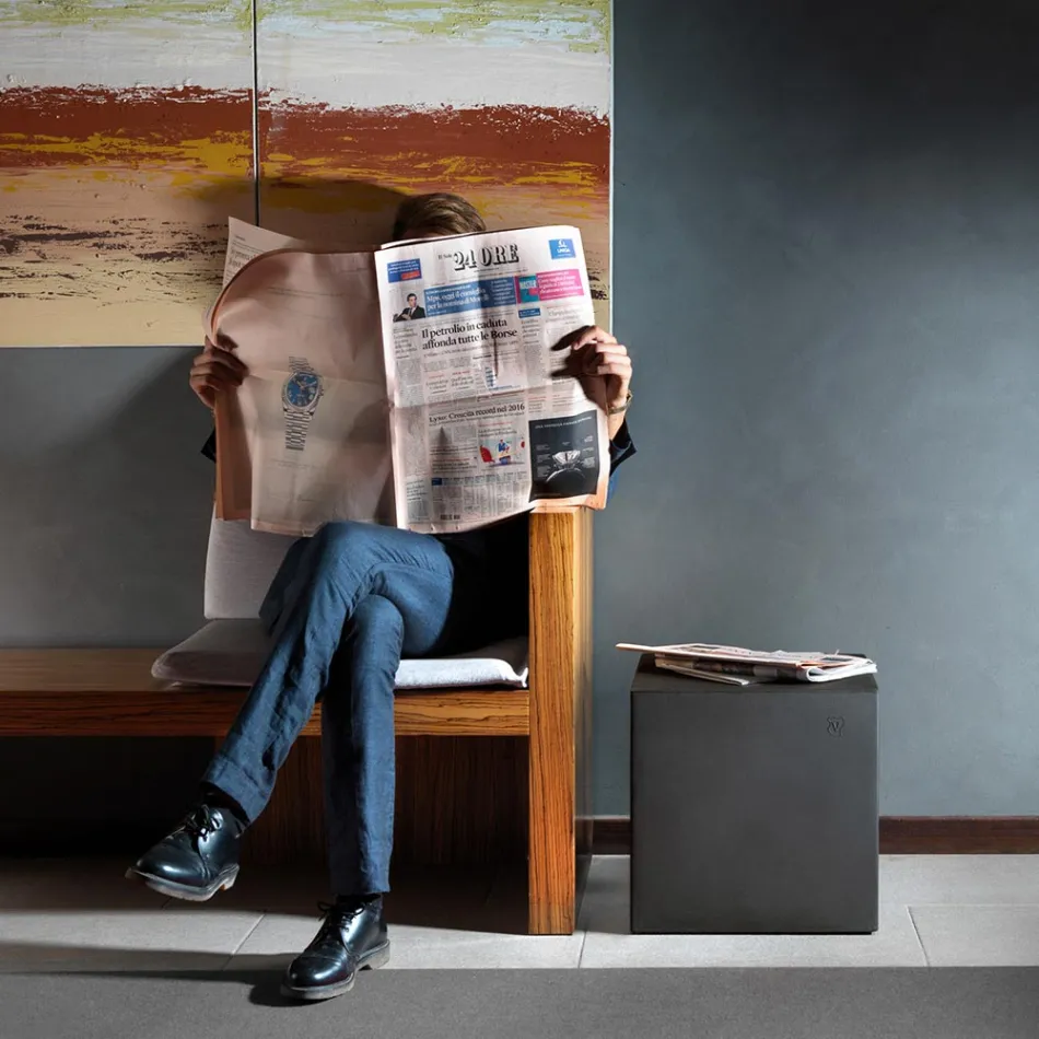 Zahradní pouf z polyetylenu 8 povrchových úprav Made in Italy - Viky Viadurini