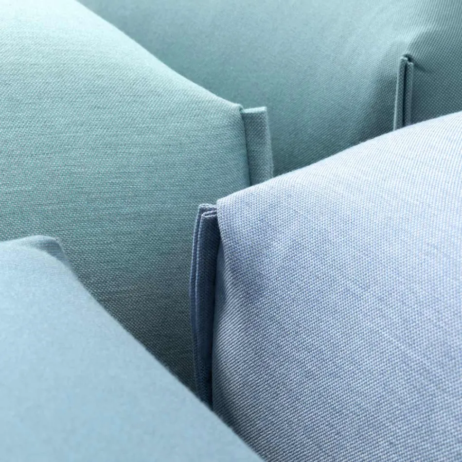 Látkový zahradní puf s kovovými nožičkami vyrobený v Itálii - máslo Viadurini