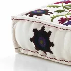 Ethnic Square Pouf v Patchwork Fabric nebo Velvet - Fiber Viadurini