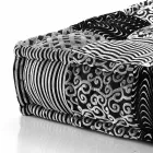 Ethnic Square Pouf v Patchwork Fabric nebo Velvet - Fiber Viadurini