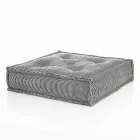 Ethnic Square Pouf v Patchwork Fabric nebo Velvet - Fiber Viadurini