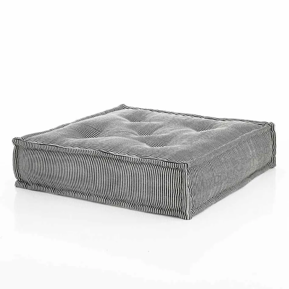 Ethnic Square Pouf v Patchwork Fabric nebo Velvet - Fiber Viadurini