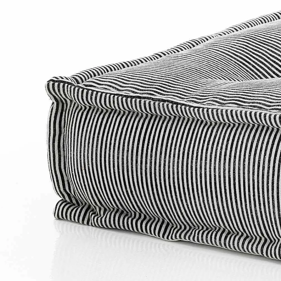 Ethnic Square Pouf v Patchwork Fabric nebo Velvet - Fiber Viadurini