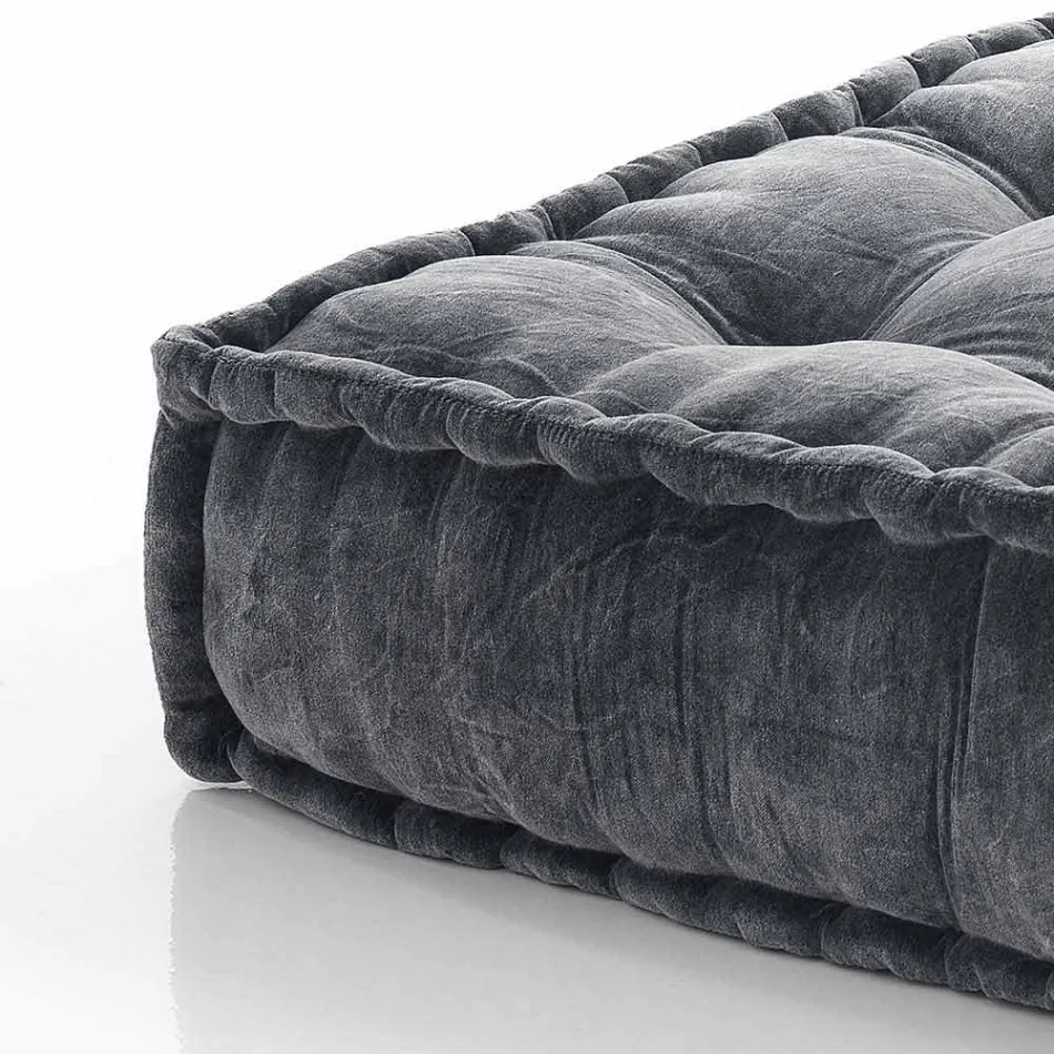 Ethnic Square Pouf v Patchwork Fabric nebo Velvet - Fiber Viadurini