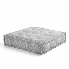 Ethnic Square Pouf v Patchwork Fabric nebo Velvet - Fiber Viadurini