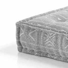 Ethnic Square Pouf v Patchwork Fabric nebo Velvet - Fiber Viadurini