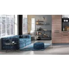 Ethnic Square Pouf v Patchwork Fabric nebo Velvet - Fiber Viadurini