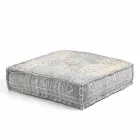 Ethnic Square Pouf v Patchwork Fabric nebo Velvet - Fiber Viadurini