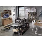 Ethnic Square Pouf v Patchwork Fabric nebo Velvet - Fiber Viadurini