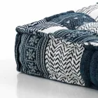 Ethnic Square Pouf v Patchwork Fabric nebo Velvet - Fiber Viadurini