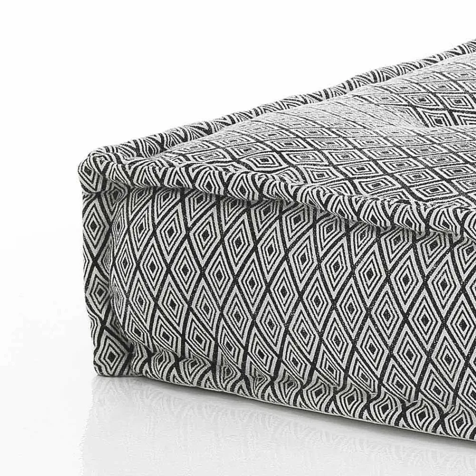 Ethnic Square Pouf v Patchwork Fabric nebo Velvet - Fiber Viadurini