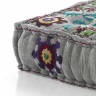 Ethnic Square Pouf v Patchwork Fabric nebo Velvet - Fiber Viadurini