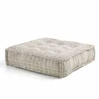 Ethnic Square Pouf v Patchwork Fabric nebo Velvet - Fiber Viadurini