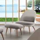 Designový dřevěný buk z buku a moderní tkanina vyrobená v Itálii Arezzo Viadurini