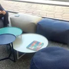 Měkký obdélníkový osmanský pouf pro vnitřní a venkovní použití v tkanině - Naemi Viadurini