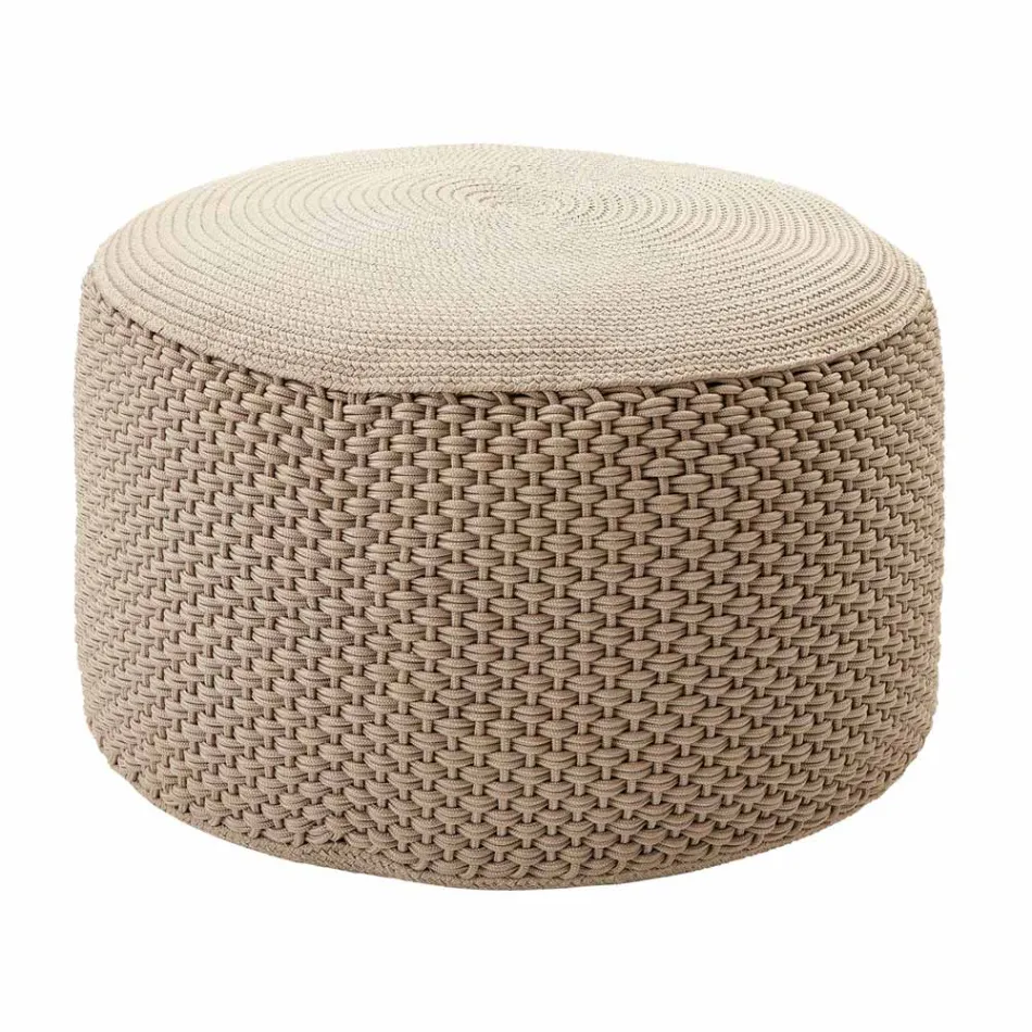 Kulatý zahradní Pouf z polypropylenu ve 3 barvách Made in Italy - Francisco Viadurini