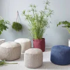Kulatý zahradní Pouf z polypropylenu ve 3 barvách Made in Italy - Francisco Viadurini