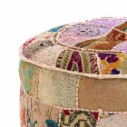 Kulatý pouf etnického designu v Patchwork Fabric nebo Velvet - Fiber Viadurini