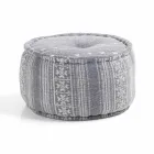 Kulatý pouf etnického designu v Patchwork Fabric nebo Velvet - Fiber Viadurini