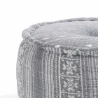 Kulatý pouf etnického designu v Patchwork Fabric nebo Velvet - Fiber Viadurini