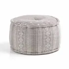 Kulatý pouf etnického designu v Patchwork Fabric nebo Velvet - Fiber Viadurini