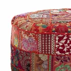 Kulatý pouf etnického designu v Patchwork Fabric nebo Velvet - Fiber Viadurini