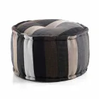 Kulatý pouf etnického designu v Patchwork Fabric nebo Velvet - Fiber Viadurini