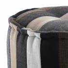 Kulatý pouf etnického designu v Patchwork Fabric nebo Velvet - Fiber Viadurini