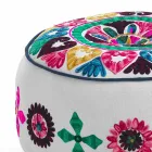 Kulatý pouf etnického designu v Patchwork Fabric nebo Velvet - Fiber Viadurini