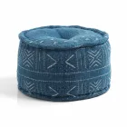 Kulatý pouf etnického designu v Patchwork Fabric nebo Velvet - Fiber Viadurini